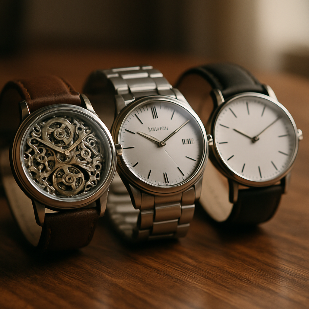 Various watch movements displayed side by side